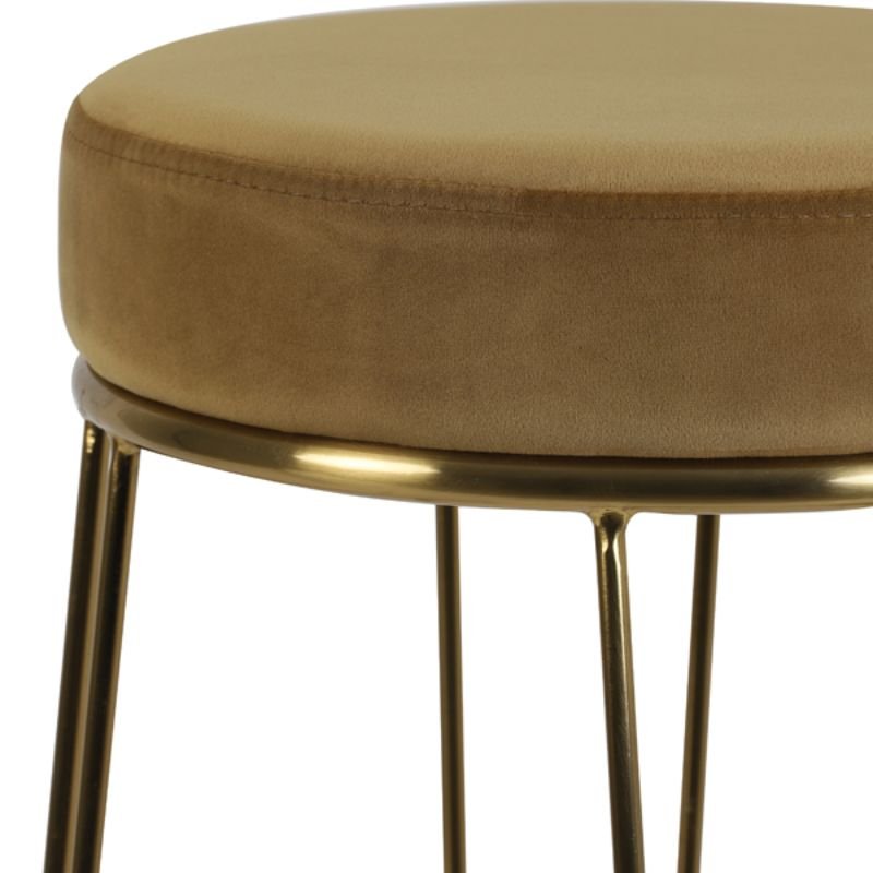Alice Velvet Barstool - Caramel and Gold | Dining Room | Barstools | The Elms