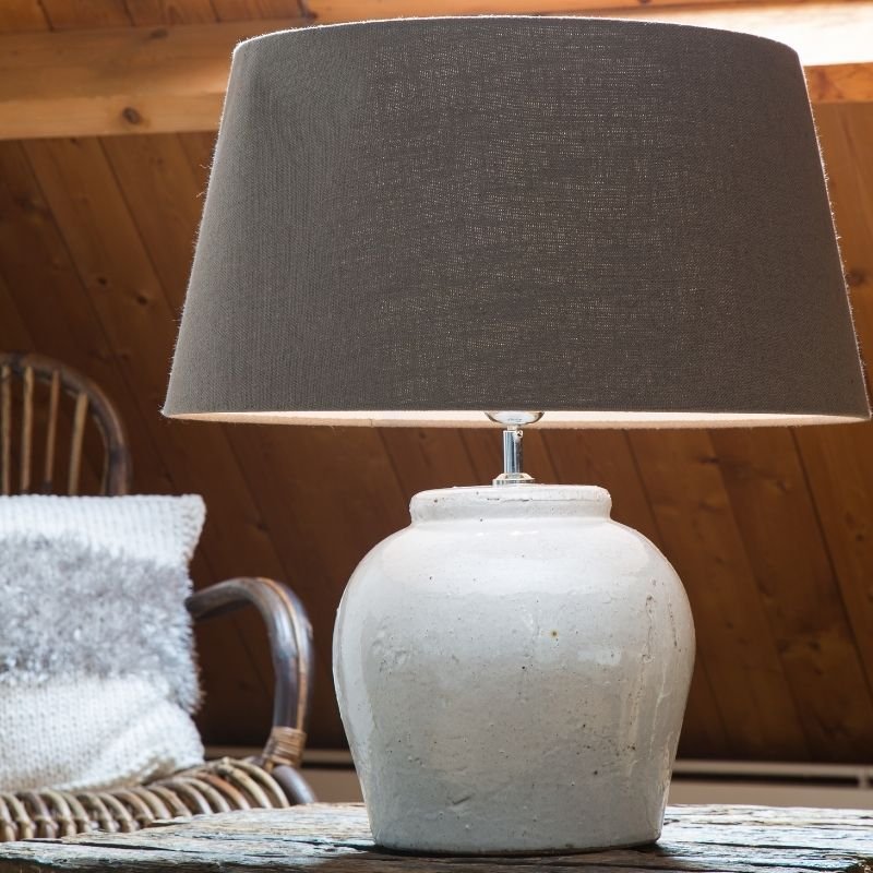 Etna Antique White Table Lamp Base - 40cm | Lighting Accessories | Lamp Bases | The Elms