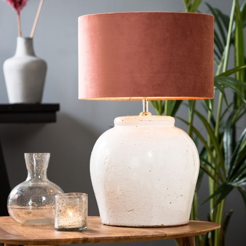 Etna Antique White Table Lamp Base - 40cm | Lighting Accessories | Lamp Bases | The Elms