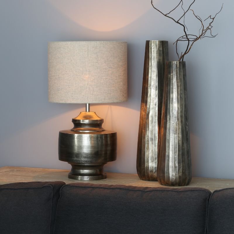 Livigno Light Grey Cylinder Lamp Shade - 40cm | Lighting Accessories | Lamp Shades | The Elms
