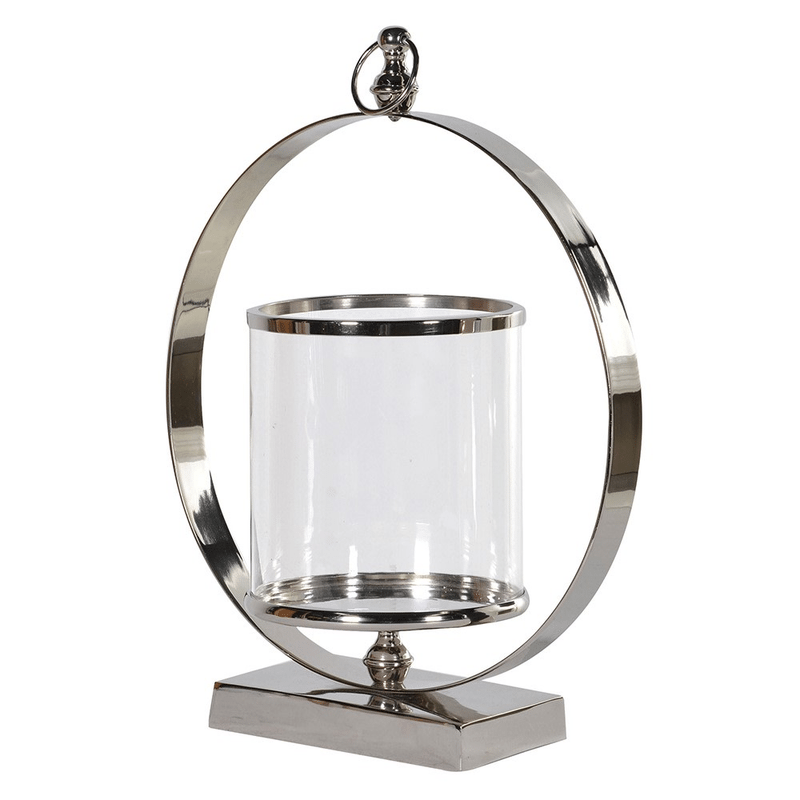 Large Metal Ring Hurricane Lantern | The Elms