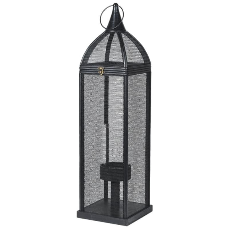 Black Woven Effect Lantern | The Elms