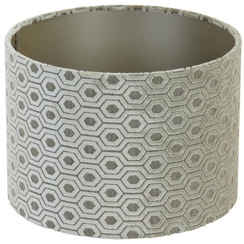 Luna Cream/Taupe Cylinder Lamp Shade - 30cm | Lighting Accessories | Lamp Shades | The Elms