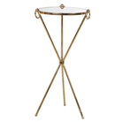 Glass Gold Cross Side Table | The Elms
