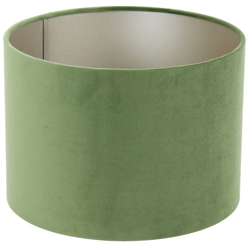 Velours Dusty Green Cylinder Lamp Shade - 30cm | Lighting Accessories | Lamp Shades | The Elms