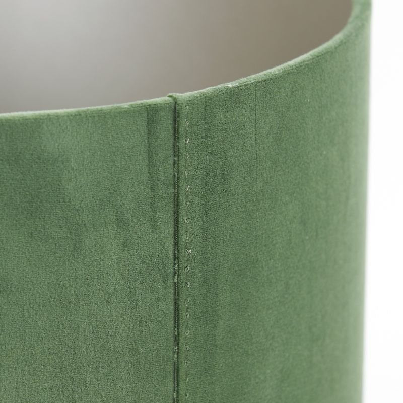 Velours Dusty Green Cylinder Lamp Shade - 30cm | Lighting Accessories | Lamp Shades | The Elms
