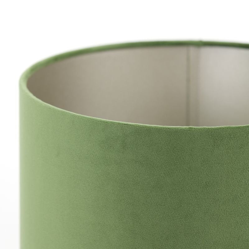 Velours Dusty Green Cylinder Lamp Shade - 30cm | Lighting Accessories | Lamp Shades | The Elms
