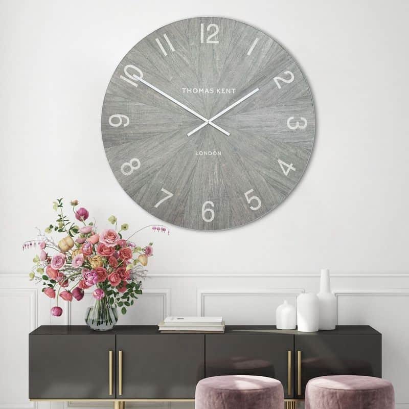 Wharf Grand Wall Clock - Limestone - 45 inch | Decorative Accessories | Clocks | The Elms