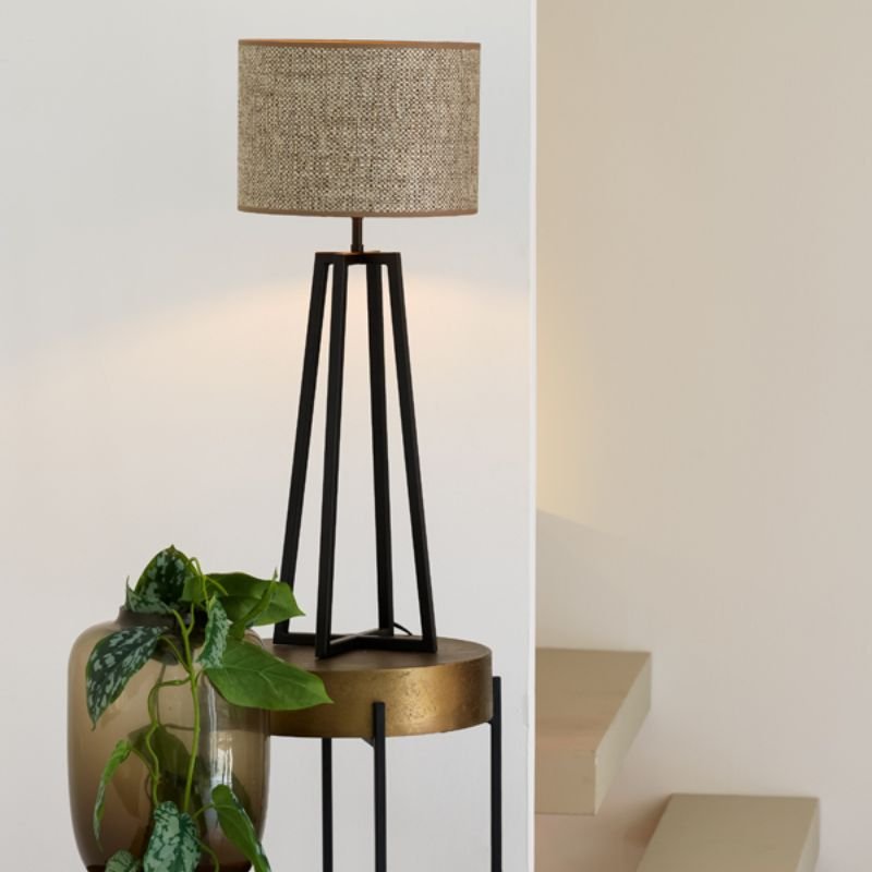 Livingo Cylinder - Saverna Brown Beige - 30x30x21 | Shades & Bases | Lamp Shades | The Elms