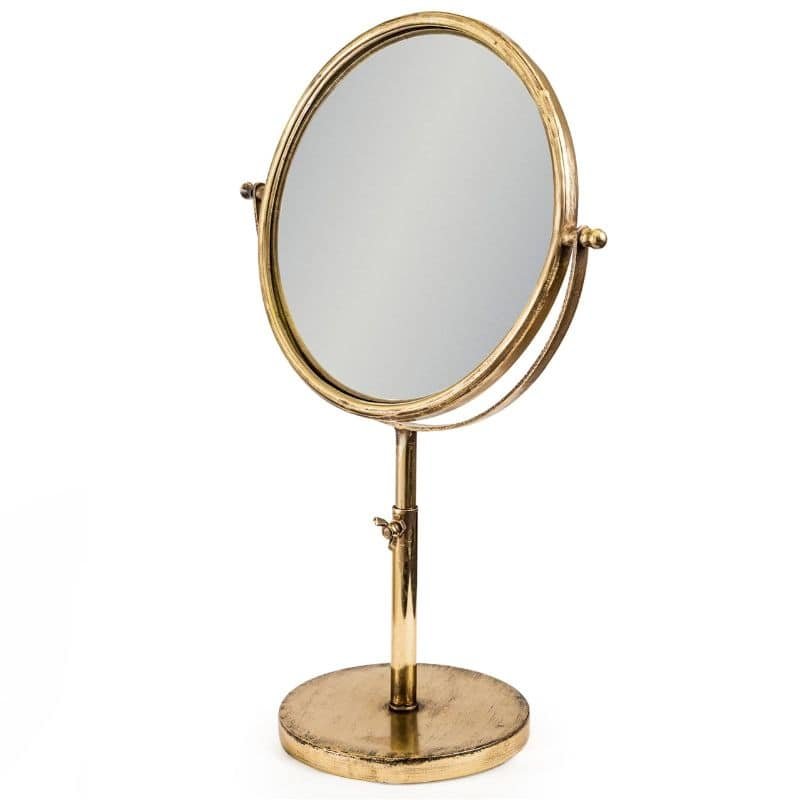 Convex Adjustable Table Mirror – Antique Gold - 16cm x 29.5cm | Decorative Accessories | Mirrors | The Elms