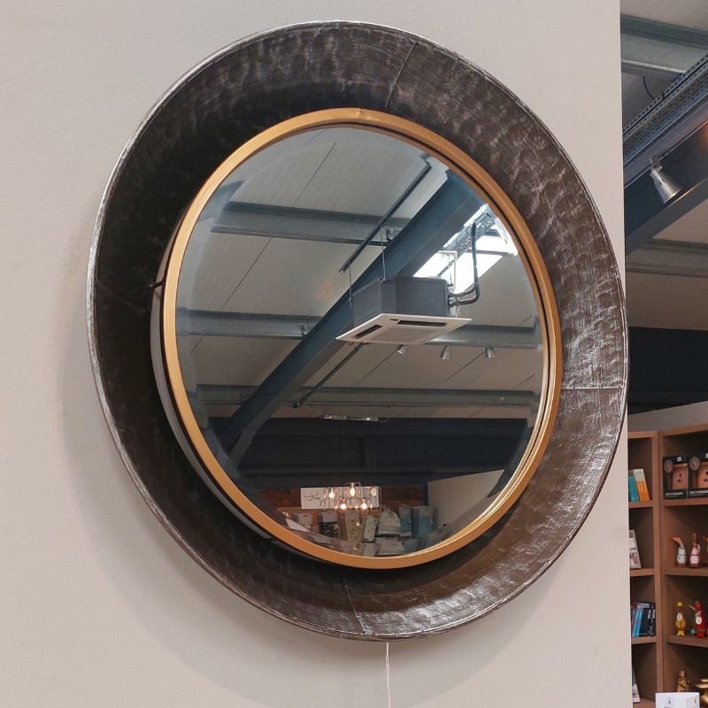 Round Lincoln Wall Mirror - Black & Bronze - Medium | Home Decor | Decorative Accessories | The Elms