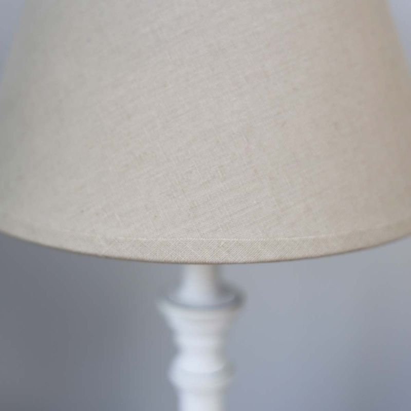 White Table Lamp with Dark Linen Shade | Lamps | Table Lamps | The Elms