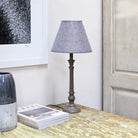 Bobby Dark Table Lamp with Grey Shade | Lamps | Table Lamps | The Elms
