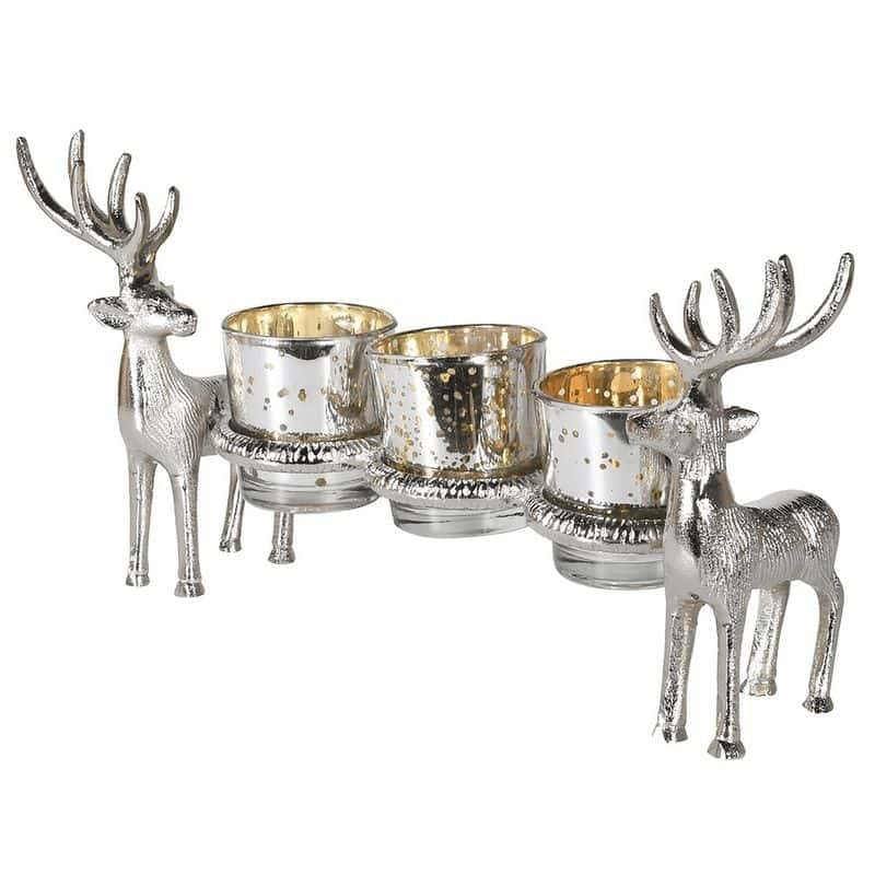 3 Candle Reindeer Votive | Christmas | Christmas Hurricanes & Candleholders | The Elms