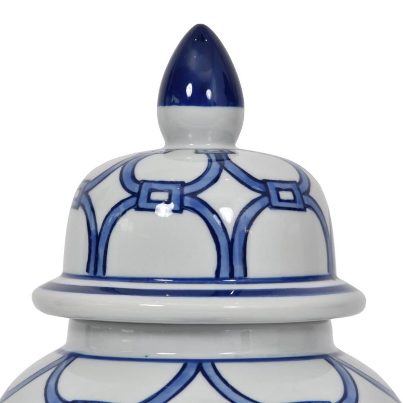 Blue Loops Handpainted Ginger Jar - Large | Sculptures & Ornaments | Ornaments | The Elms