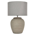 Baslow Etched Grey Small Ceramic Lamp with Shade | Table & Desk Lamps | Table Lamps | The Elms