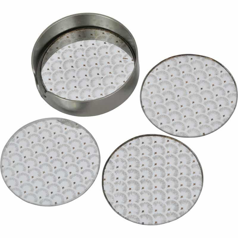 Antique Gold Scallop Coasters - Set of 4 | Serveware | Coasters | The Elms