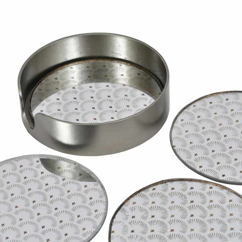 Antique Gold Scallop Coasters - Set of 4 | Serveware | Coasters | The Elms