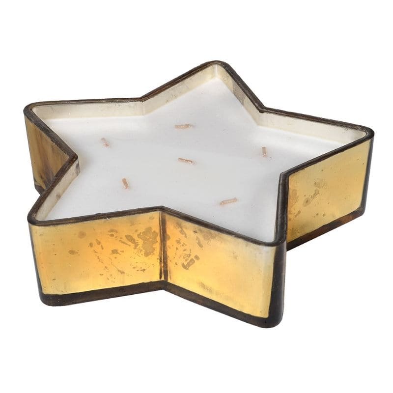 Gold Balsam Cedar Star Candle - Small | Fragrances | Candles & Diffusers | The Elms