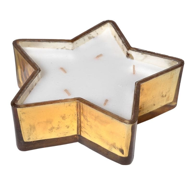 Gold Balsam Cedar Star Candle - Large | Fragrances | Candles & Diffusers | The Elms