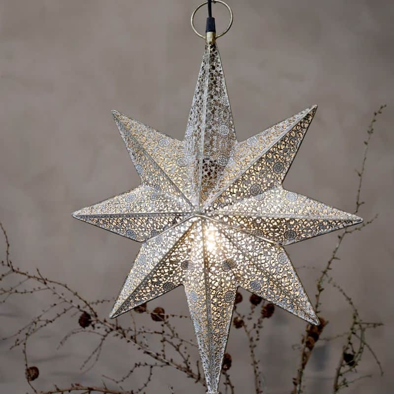 Warm White Vire Star Lamp - 40.5cm | Christmas Decorative Accessories | The Elms