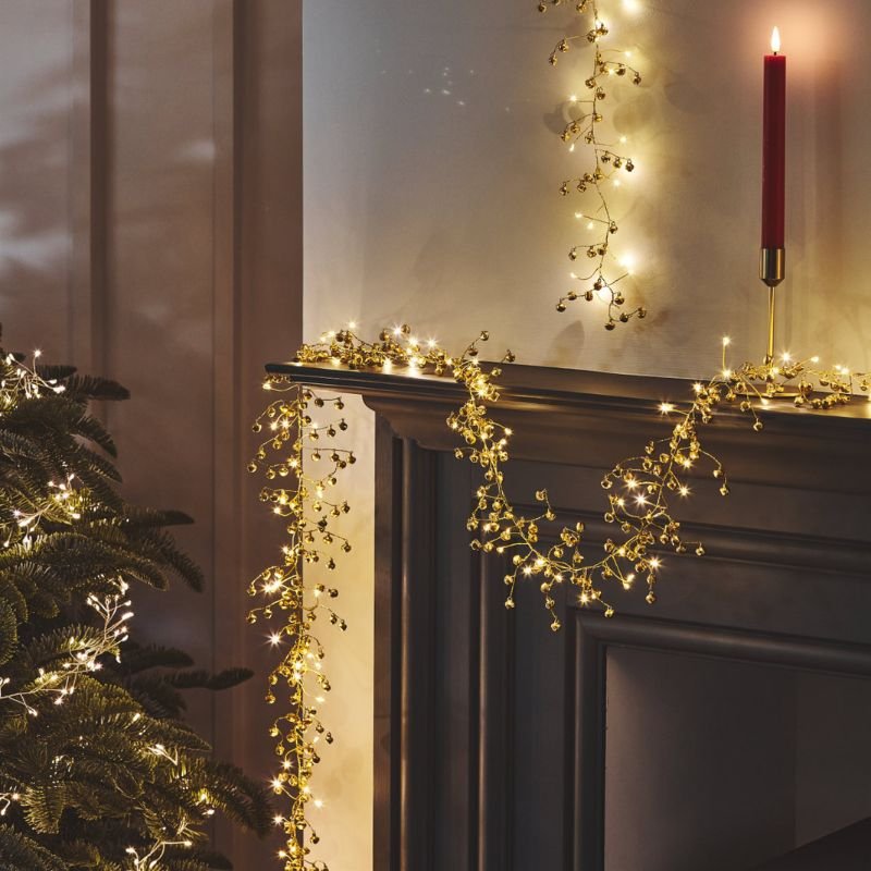 Garland Lights - Golden Bells - Plug In | Christmas | Christmas Lights | The Elms