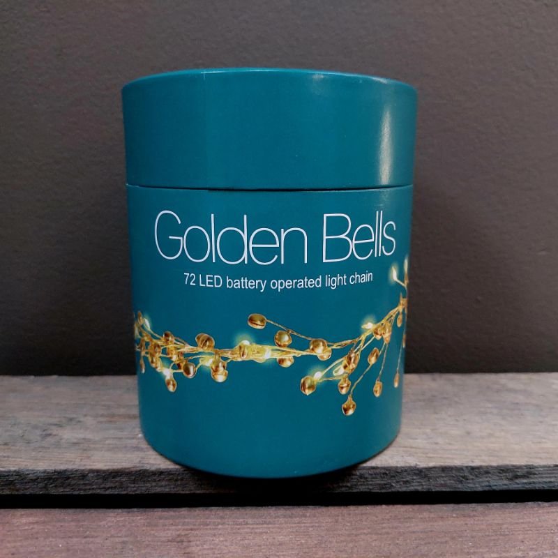 72 Garland Lights - Golden Bells - Battery Operated