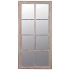 Large Taupe Windowpane Wall Mirror - 74cm x 154cm | Wall Decor | Mirrors | The Elms