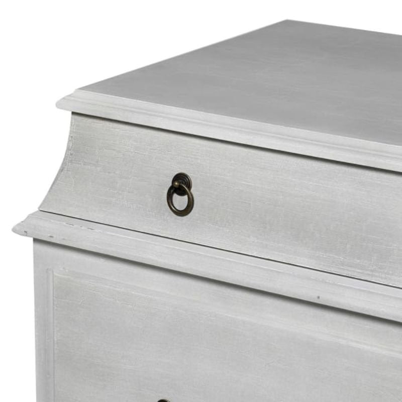Antiqued Grey 3 Drawer Chest - 91cm x 53cm x 91cm | Bedroom | Bedside Tables & Dressers | The Elms