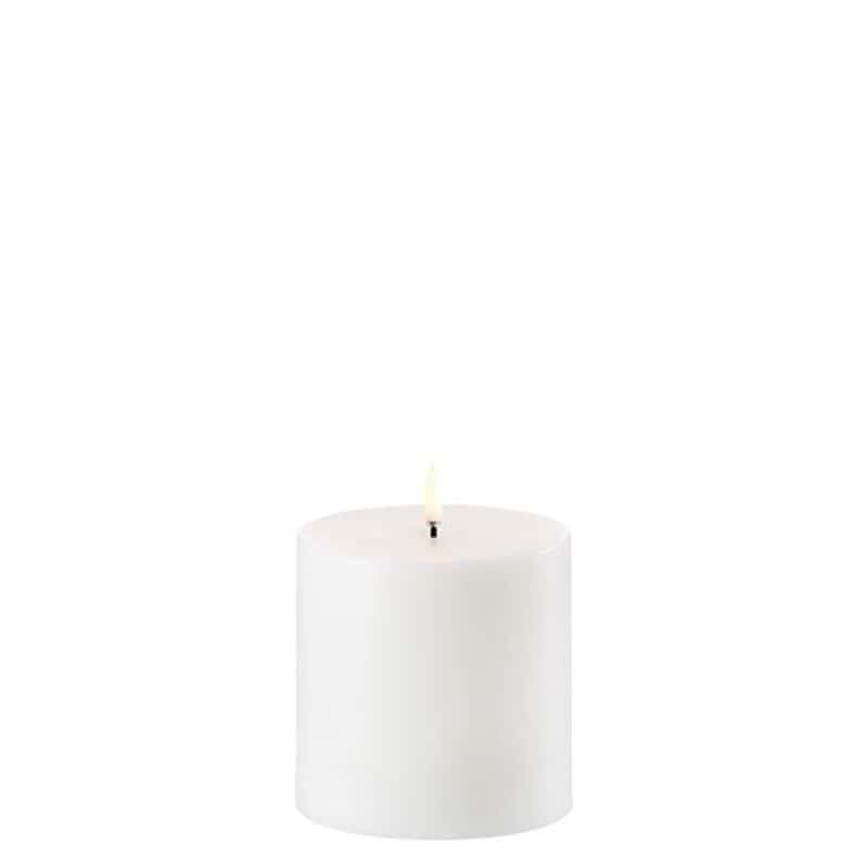 LED Pillar Candle with Shoulder - Nordic White - 10.1cm x 10cm | Fragrances | Candles & Diffusers | The Elms