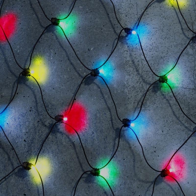 160 Fit & Forget Net Lights - Multicolour - Battery Operated | Christmas | Christmas Lights | The Elms