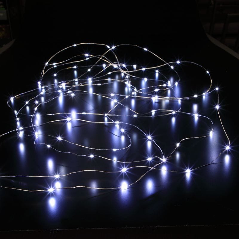 100 Fit & Forget Copper Wire Lights - White - Battery Operated | Christmas | Christmas Lights | The Elms
