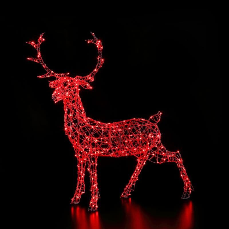 Woburn Colour Changeable Lit Stag - Multicolour - 1.4m - Plug In | Christmas | Christmas Lights | The Elms