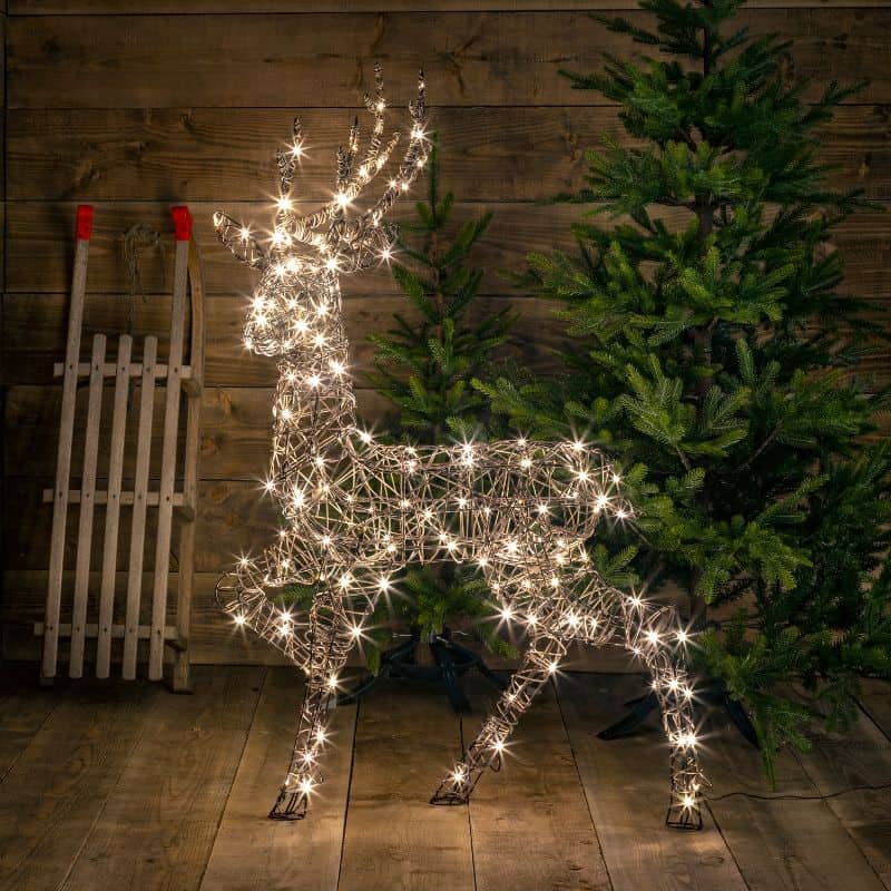 Richmond Standing Lit Stag - Warm White - 1.4m - Plug In | Christmas | Christmas Lights | The Elms