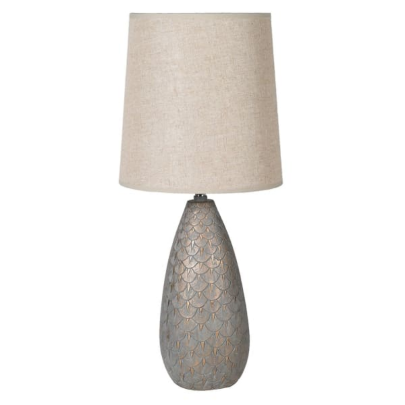 Grey & Gold Scalloped Table Lamp | The Elms