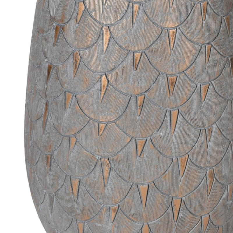 Grey & Gold Scalloped Table Lamp | The Elms
