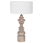Natural Wood White Wash Lamp with Shade | Lamps | Table Lamps | The Elms