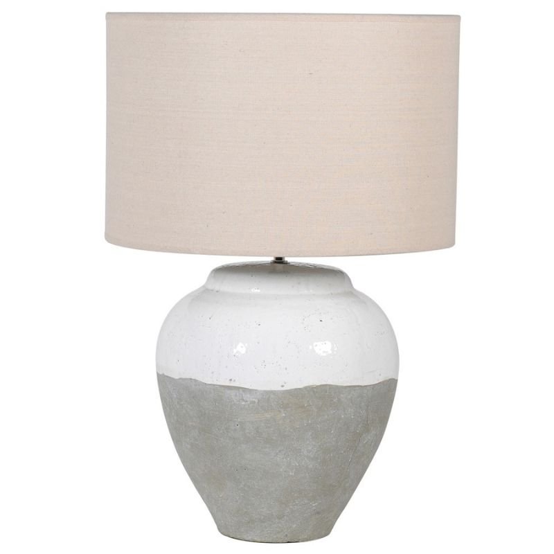 Two Tone Lamp with Linen Shade | Table & Desk Lamps | Table Lamps | The Elms