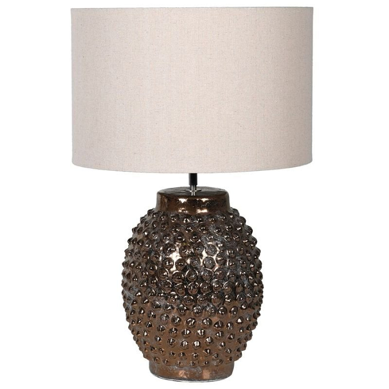 Studded Lamp with Linen Shade | Table & Desk Lamps | Table Lamps | The Elms