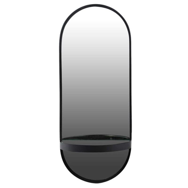 Black Wall Mirror with Shelf - 40cm x 100cm | Decorative Accessories | Mirrors | The Elms