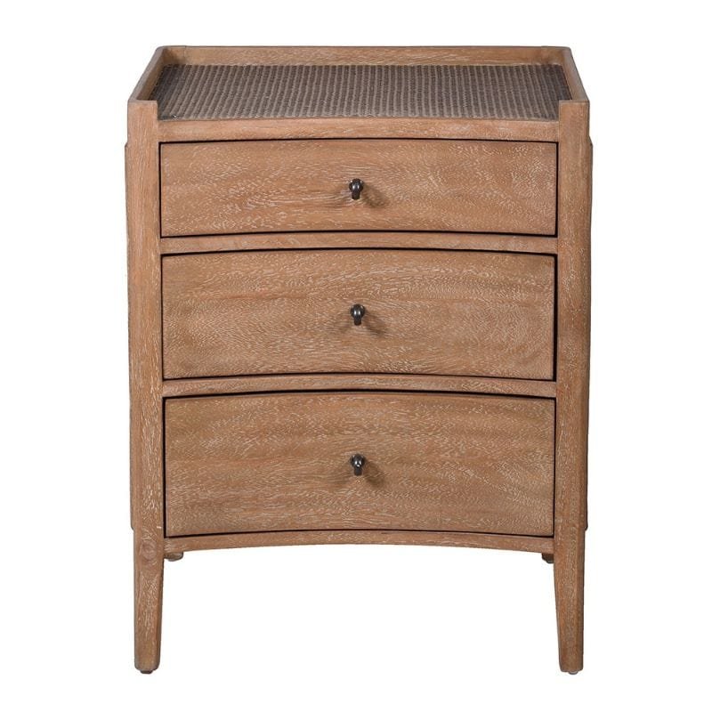 Kingham 3 Drawer Bedside Table - 55cm x 73cm | Bedroom | Bedside Tables | The Elms