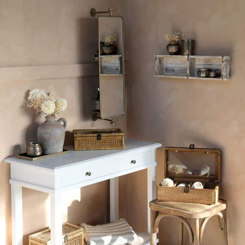 Wall Mirror - Antique Brass - 17cm x 80cm | Decorative Accessories | Mirrors | The Elms