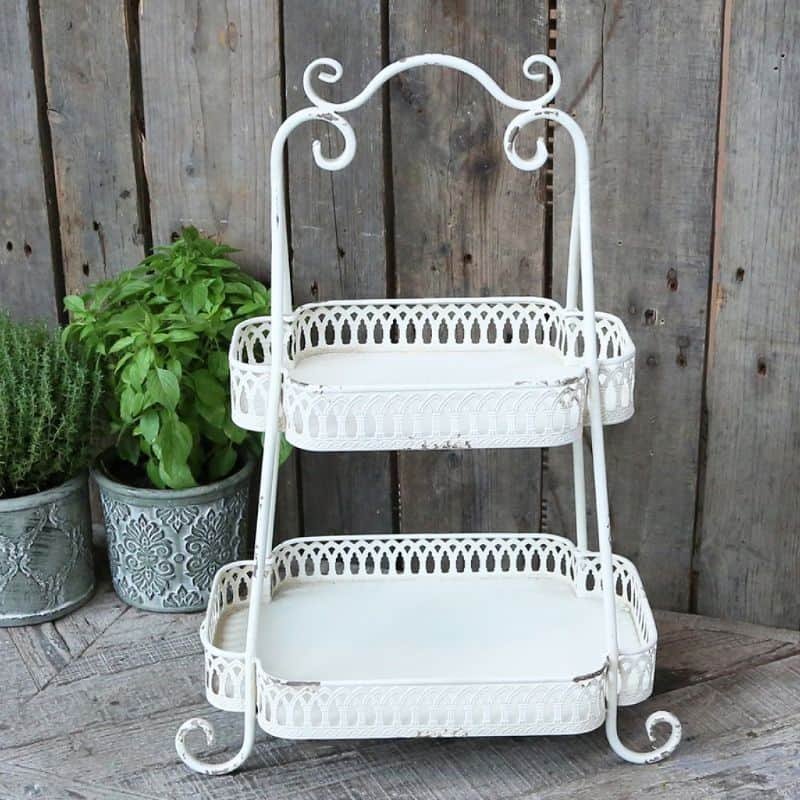 Etagere with Decor Edge - Antique Cream - 25.5cm x 54cm | Art | Decorative Objects | The Elms