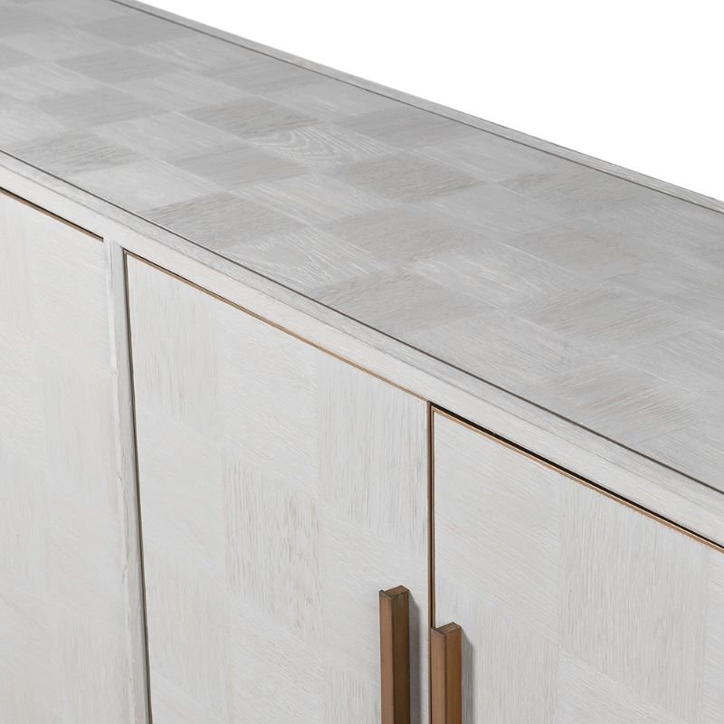 French Seaside Squares 4 Door Sideboard - 45cm x 180cm x 88cm | Living Room | Sideboards | The Elms