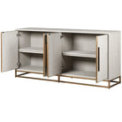 French Seaside Squares 4 Door Sideboard - 45cm x 180cm x 88cm | Living Room | Sideboards | The Elms