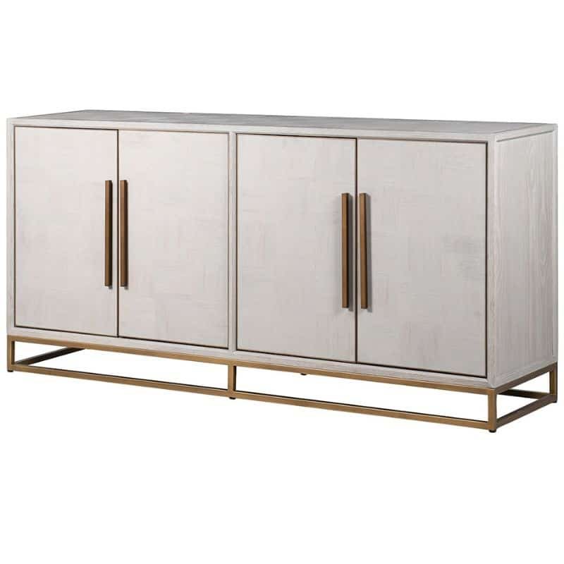 French Seaside Squares 4 Door Sideboard - 45cm x 180cm x 88cm | Living Room | Sideboards | The Elms