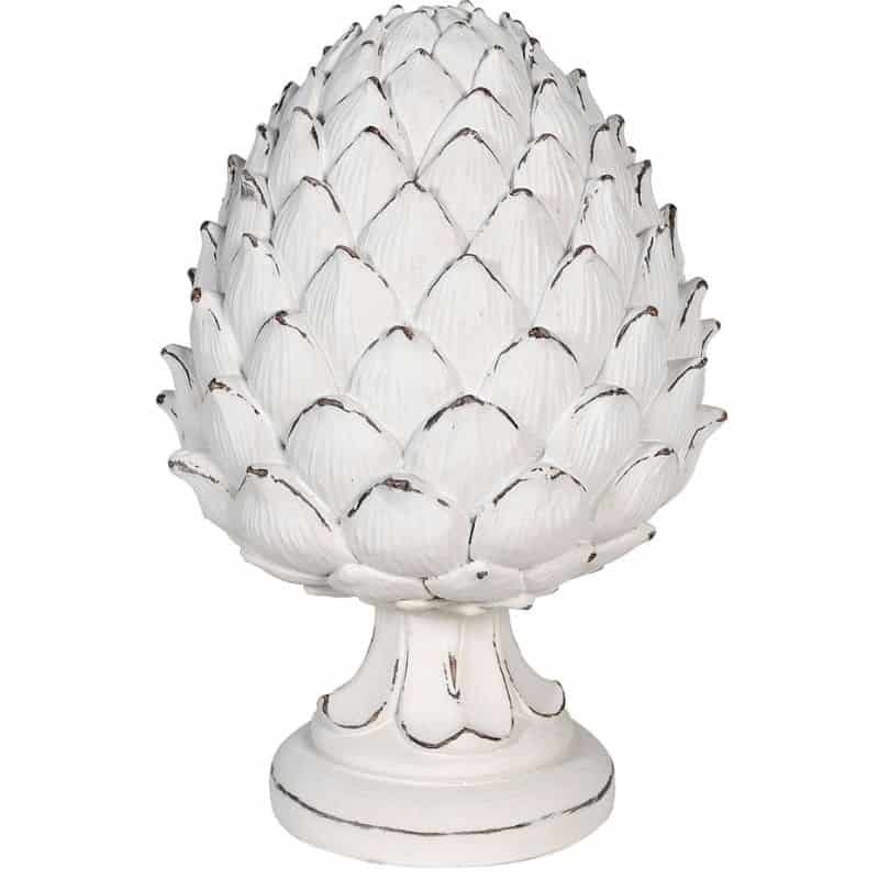 White Rustic Artichoke - 25.5cm | Art | Decorative Objects | The Elms