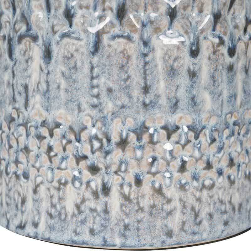 Stormy Sky Glaze Table Lamp with Cream Drum Shade - 60cm | Lamps | Table Lamps | The Elms