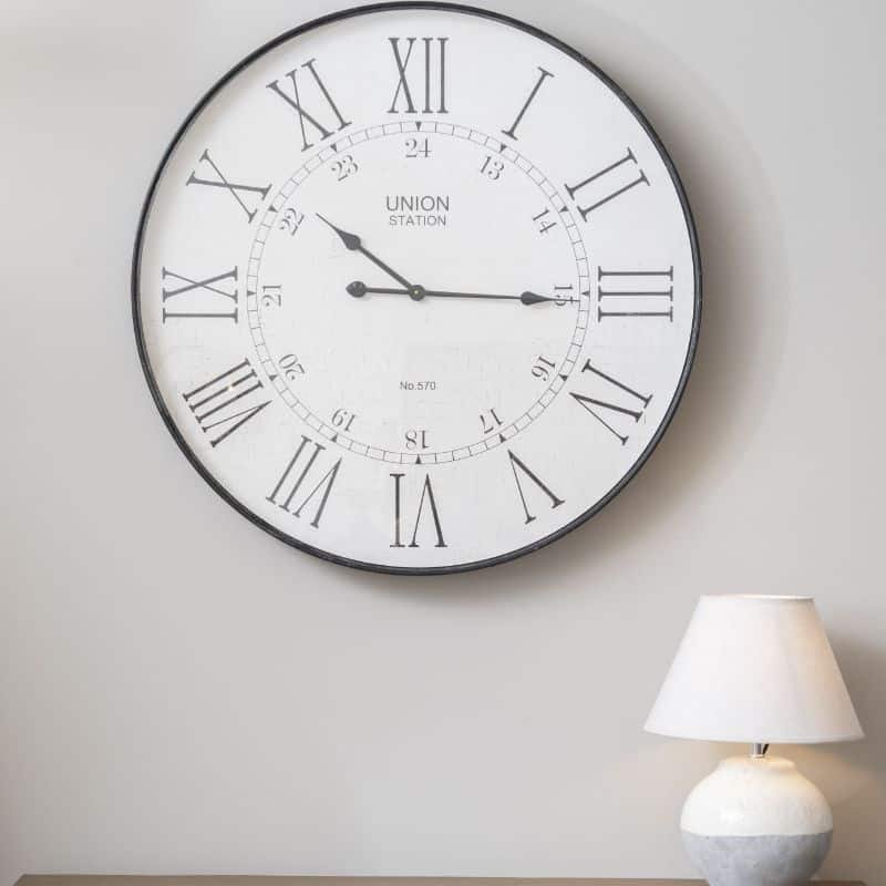 Antique Black Wall Clock - 24 inch | Decorative Accessories | Clocks | The Elms