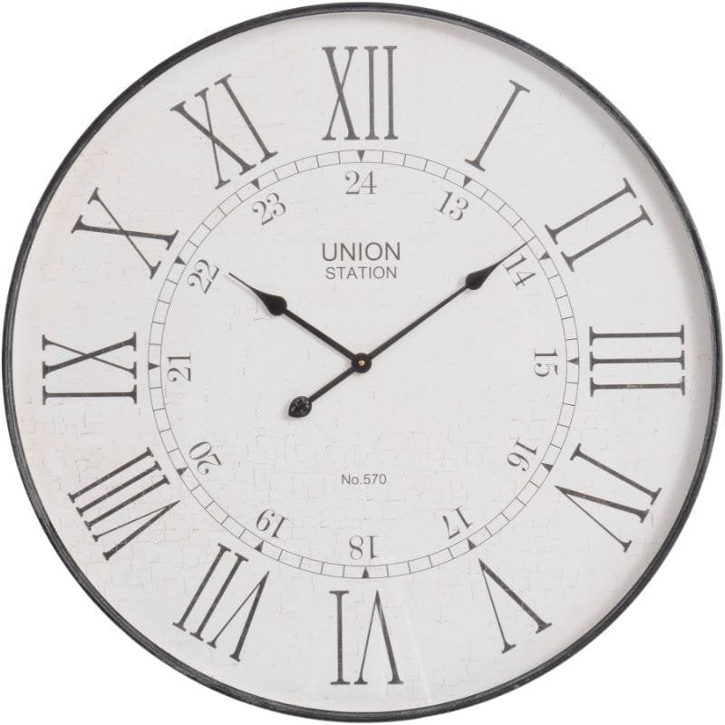 Antique Black Wall Clock - 24 inch | Decorative Accessories | Clocks | The Elms